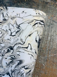 Image 5 of One-of-a-kind hand marbled paper  - Lace Agate on white with black