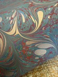 Image 3 of Hand Marbled 279gsm Colorplan CARD - one-of-a-kind 'Damask Swirl' 