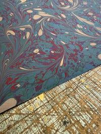 Image 4 of Hand Marbled 279gsm Colorplan CARD - one-of-a-kind 'Damask Swirl' 