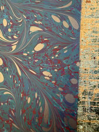 Image 5 of Hand Marbled 279gsm Colorplan CARD - one-of-a-kind 'Damask Swirl' 