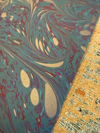 Image 6 of Hand Marbled 279gsm Colorplan CARD - one-of-a-kind 'Damask Swirl' 