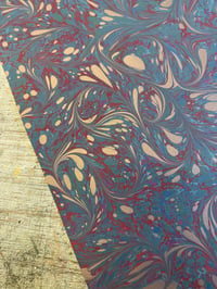 Image 7 of Hand Marbled 279gsm Colorplan CARD - one-of-a-kind 'Damask Swirl' 
