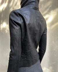 Image 10 of BLACK ASYMMETRICAL LEATHER JACKET