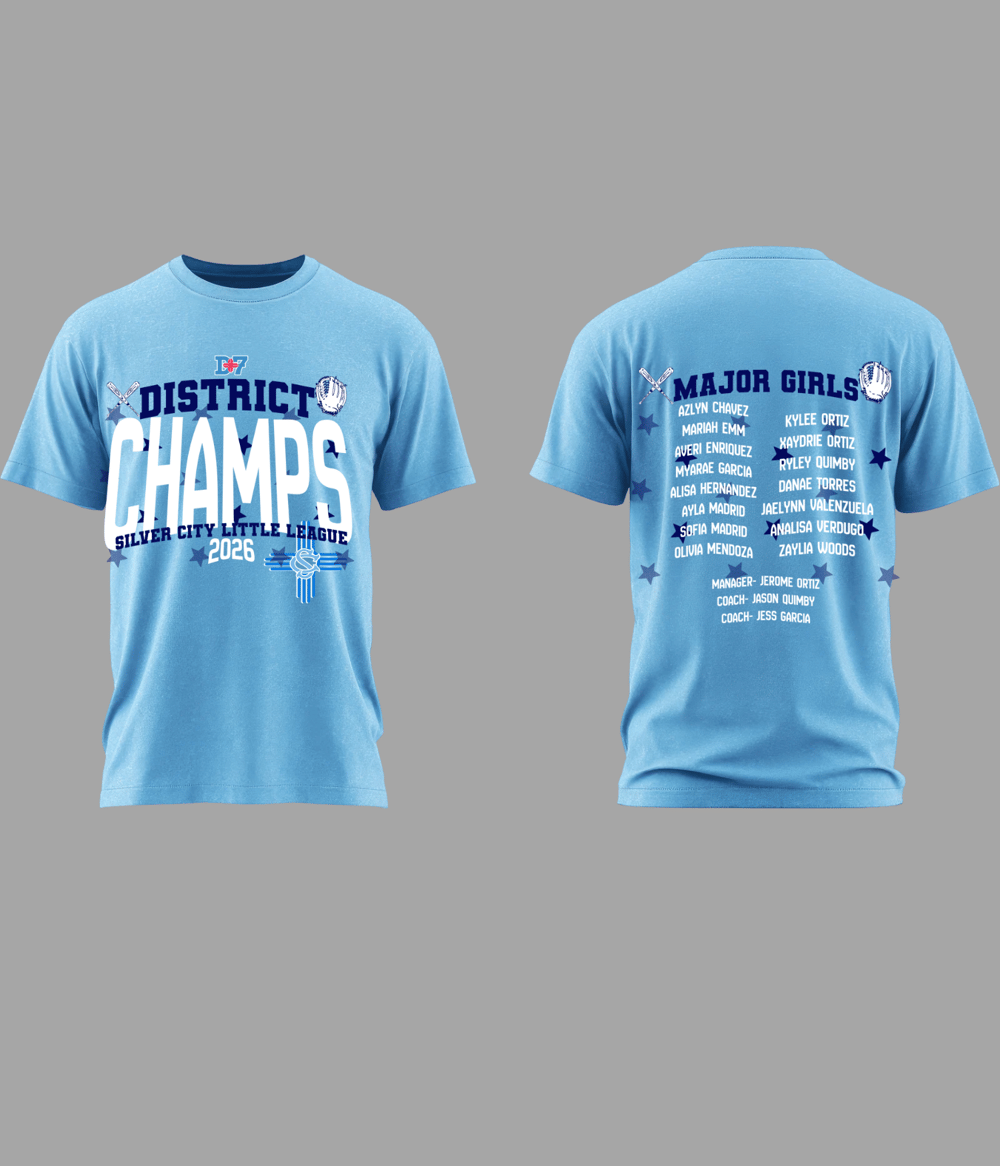Image of Major Girls District Champs SCLL Columbia Blue dri-fit shirt