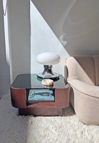 Image 1 of MESITA AUXILIAR MADERA CON CRISTAL, AÑOS 70
