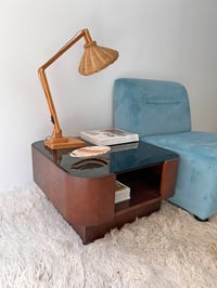 Image 4 of MESITA AUXILIAR MADERA CON CRISTAL, AÑOS 70