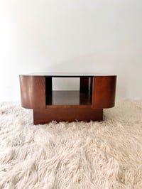 Image 3 of MESITA AUXILIAR MADERA CON CRISTAL, AÑOS 70