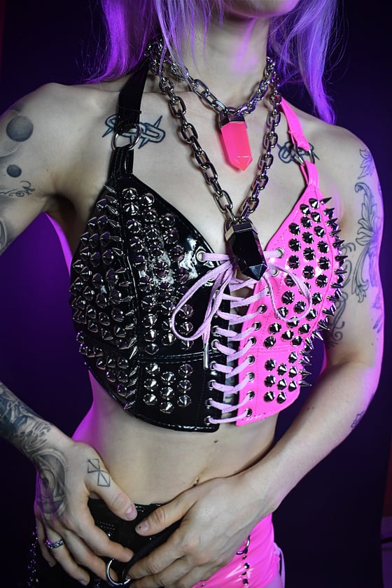 Image of BLACK+PINK HALTERNECK BUSTIER