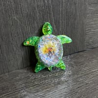 Image 1 of *Only One!* Yellow Flower Turtle Coverminder Magnet Charm