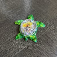 Image 2 of *Only One!* Yellow Flower Turtle Coverminder Magnet Charm