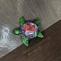 Image 1 of *Only One!* Red Rose Turtle Coverminder Magnet Charm