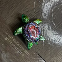 Image 2 of *Only One!* Red Rose Turtle Coverminder Magnet Charm