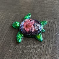Image 3 of *Only One!* Pink Lotus Turtle Coverminder Magnet Charm