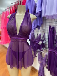 Image 1 of Purple Halter Babydoll