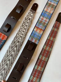 Image 5 of LEATHER GUITAR STRAP WOVEN ZIGZAG