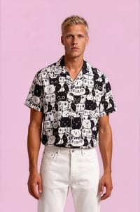 Camisa gatos B/N