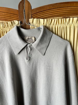 Hermès Women's Cashmere Polo in Pearl Grey - Size XL