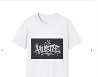 Image 1 of Hustle Graffiti Tee — Streetwear Motivational Graphic T-Shirt
