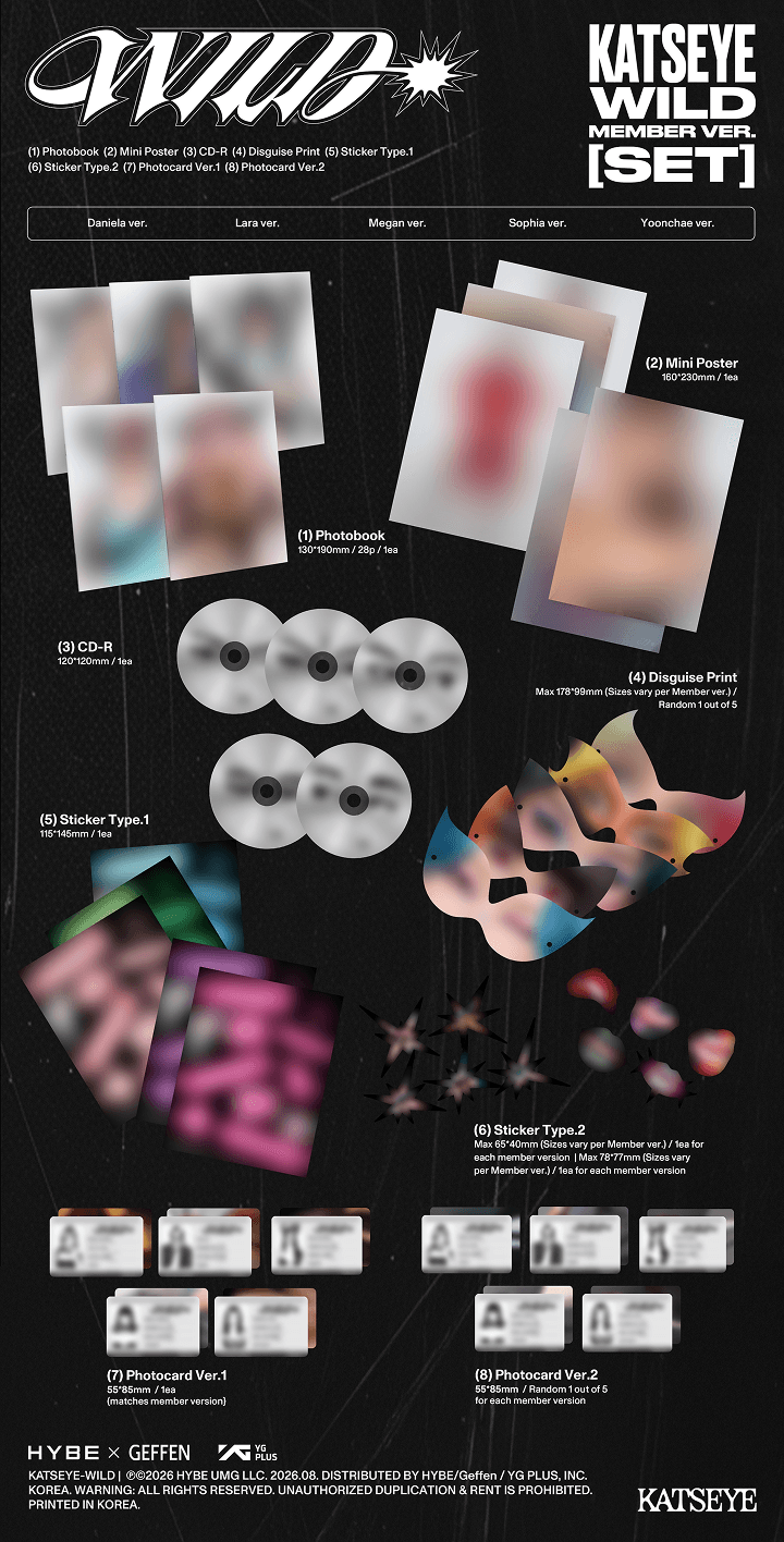 Image of [PRE-ORDER] KATSEYE ‘WILD’ (Member Ver.) + Weverse Shop POBs