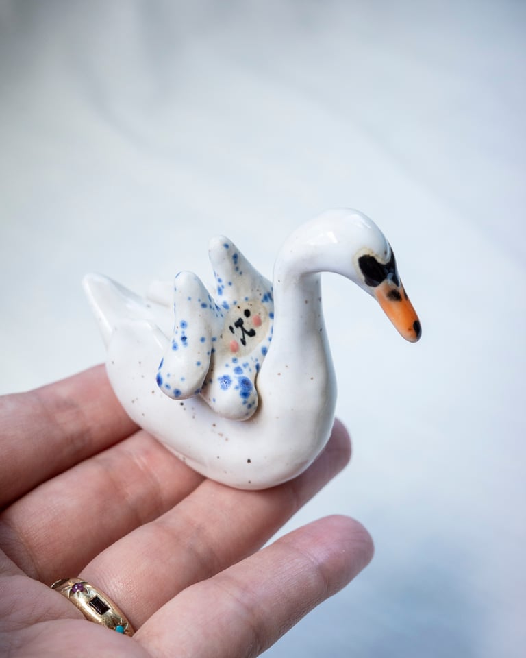 Ceramic Little Guy: Swan #1 Image 2