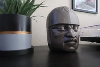 Image 1 of Olmec Head Ruins Statue Bronze Texture