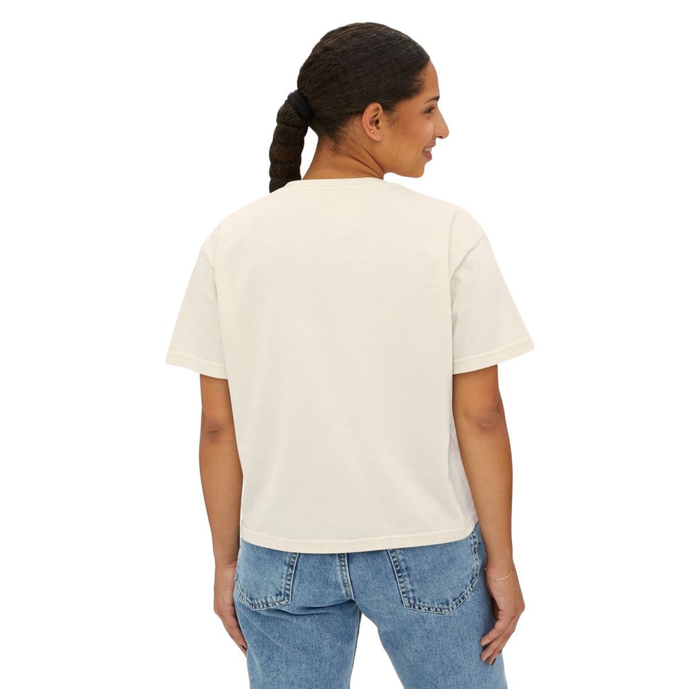 Image of Women's Boxy Tee — Hand-Painted Caterpillar Print