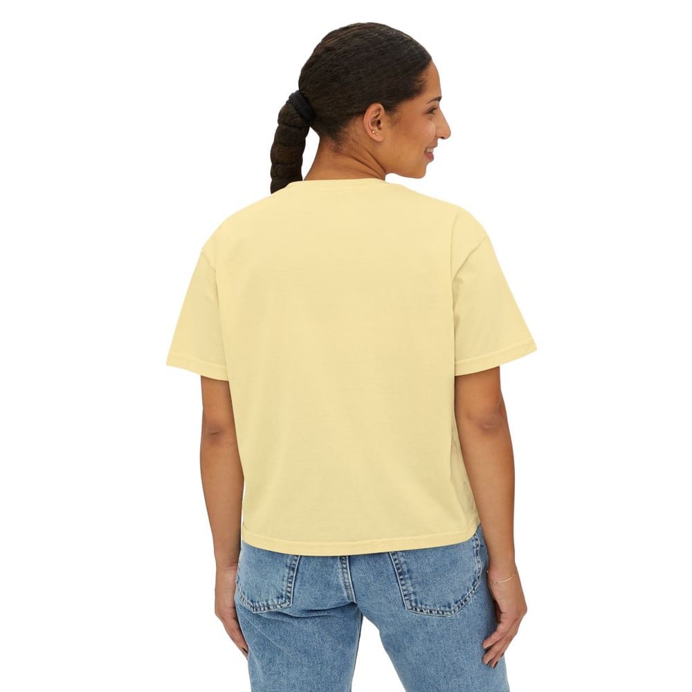 Image of Women's Boxy Tee — Hand-Painted Caterpillar Print
