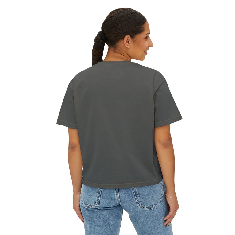 Image of Women's Boxy Tee — Hand-Painted Caterpillar Print