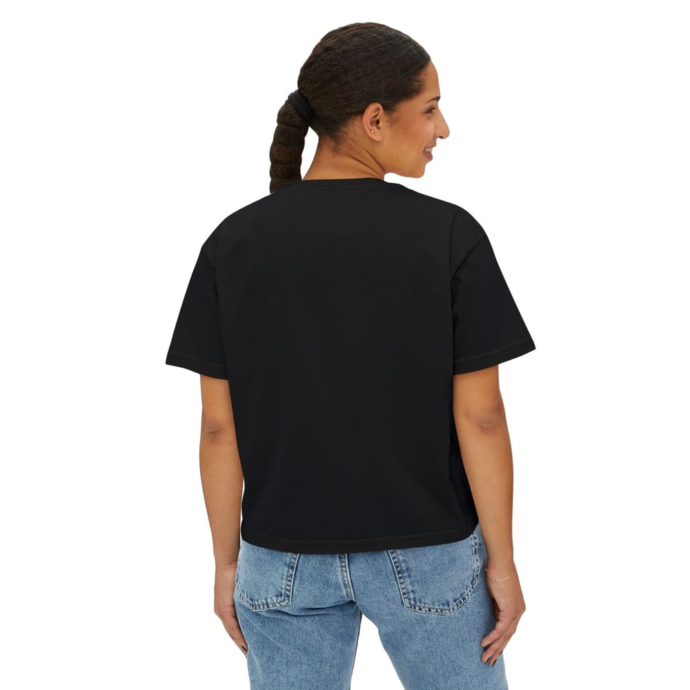 Image of Women's Boxy Tee — Hand-Painted Caterpillar Print