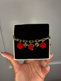 Crimson Rose Charm Bracelet