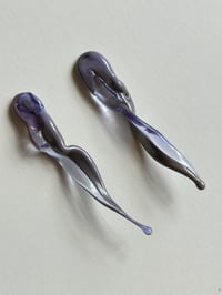 Image 4 of Glass Petals Earrings / Purple & Lavender