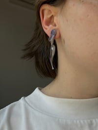 Image 3 of Glass Petals Earrings / Purple & Lavender