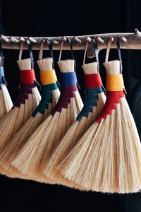 Image 1 of Copy of Tampico Fibre Turkey Wing Hand Brush Broom two tone colours