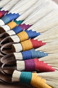 Image 2 of Copy of Tampico Fibre Turkey Wing Hand Brush Broom two tone colours