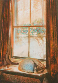 Image 1 of Frosty Cat (Detail) A5 Risograph Print