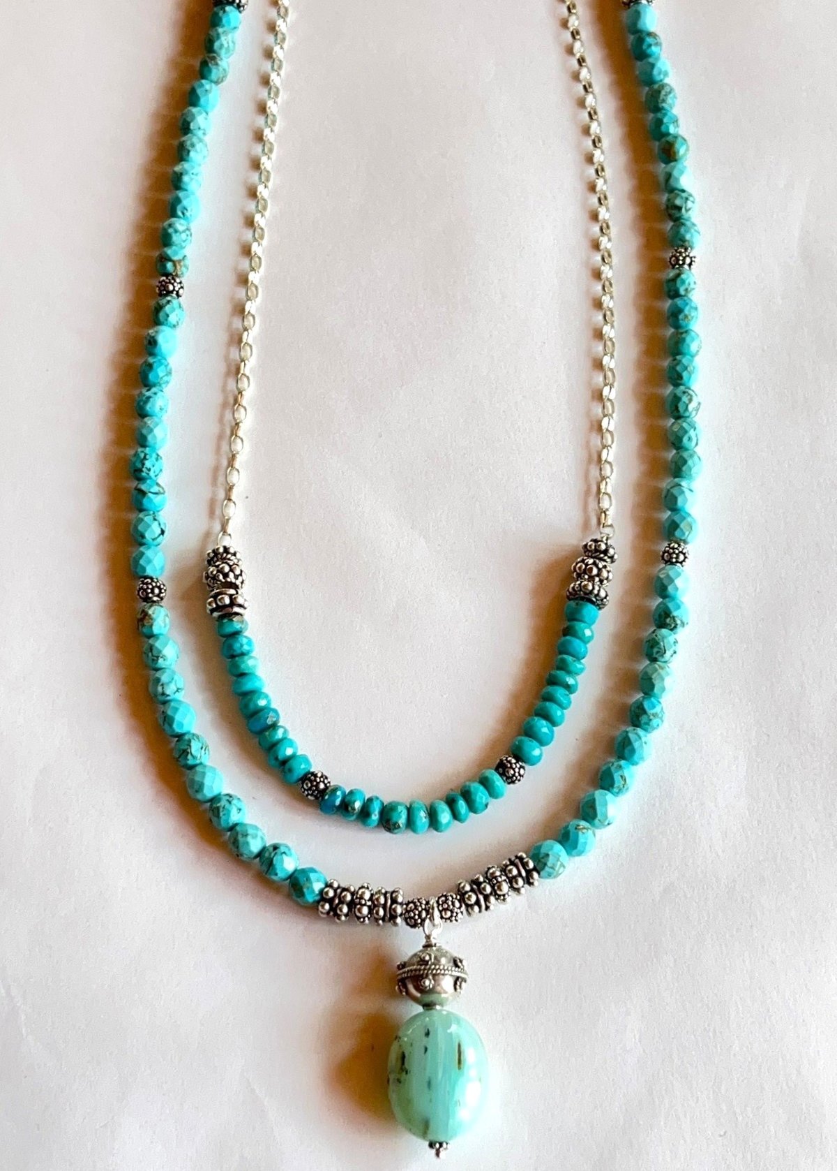 Peruvian opal and turquoise necklace