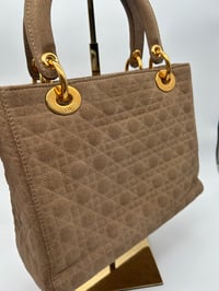 Image 9 of Christian Dior Lady Dior Beige Nylon Top Handle Bag