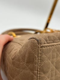 Image 16 of Christian Dior Lady Dior Beige Nylon Top Handle Bag