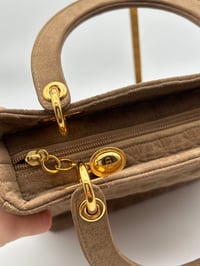 Image 20 of Christian Dior Lady Dior Beige Nylon Top Handle Bag