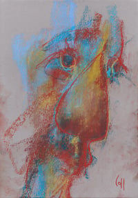 Image 2 of Burning Candle - Sketchbook Drawing in Soft Pastels on Paper 