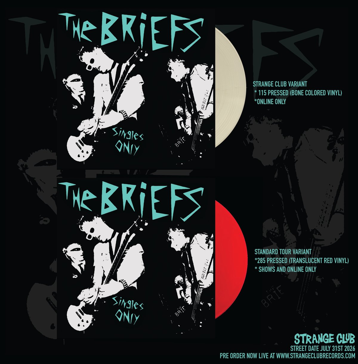 Image of The Briefs - SIngles Only LP (Color Vinyl) PRE ORDER!!!!