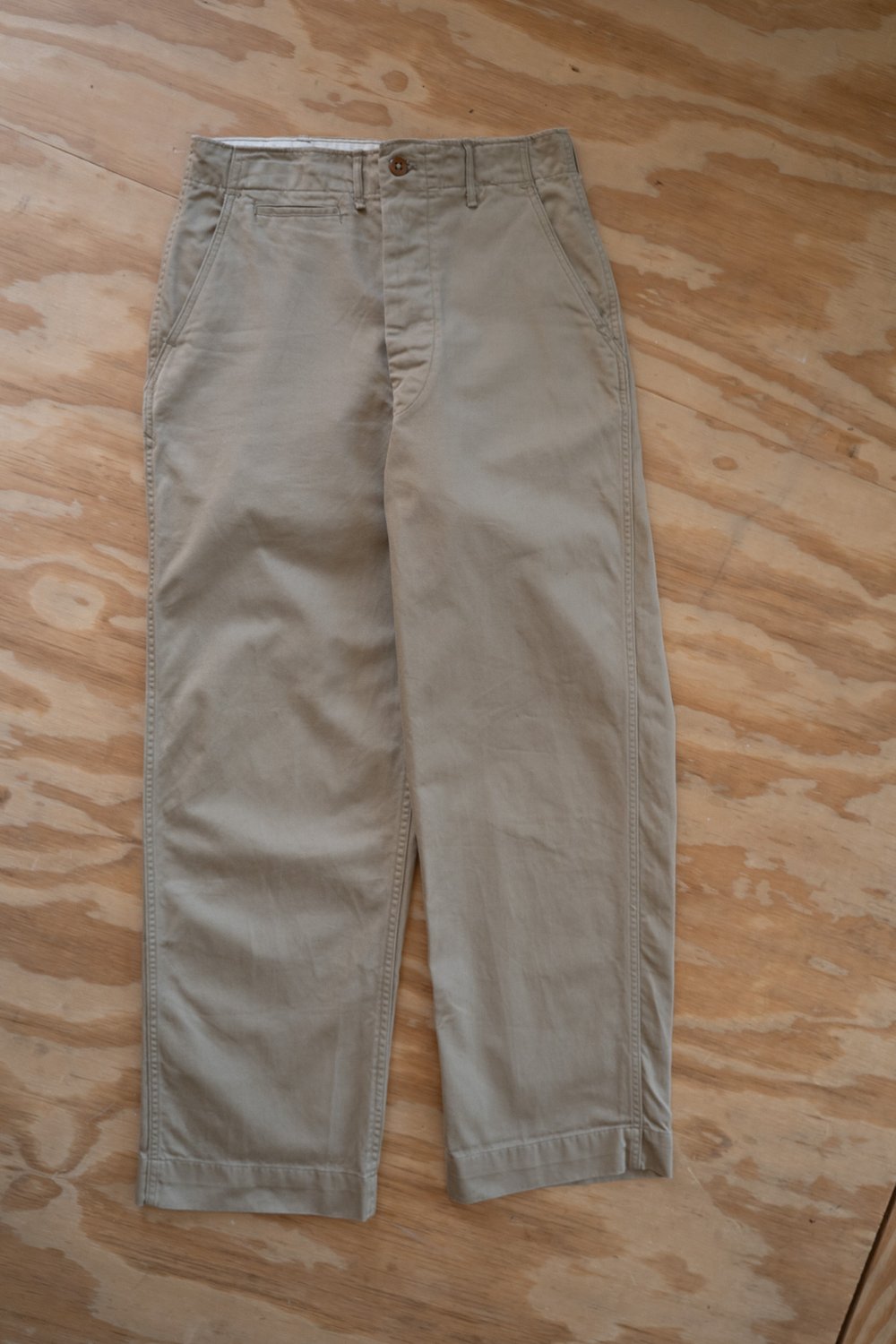 Image of Vintage Mid-Century Military Issue Khaki Drill Trousers