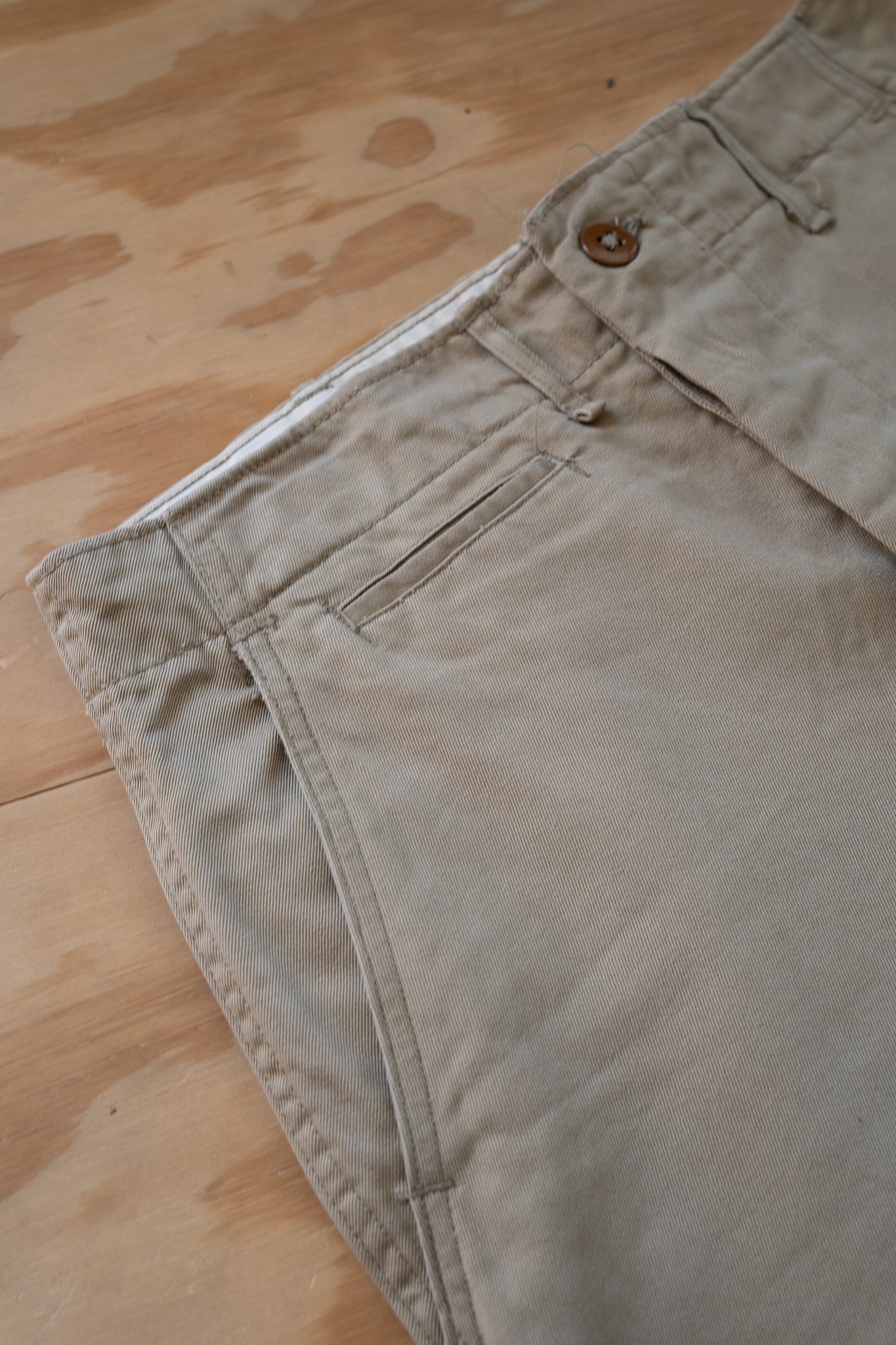 Image of Vintage Mid-Century Military Issue Khaki Drill Trousers