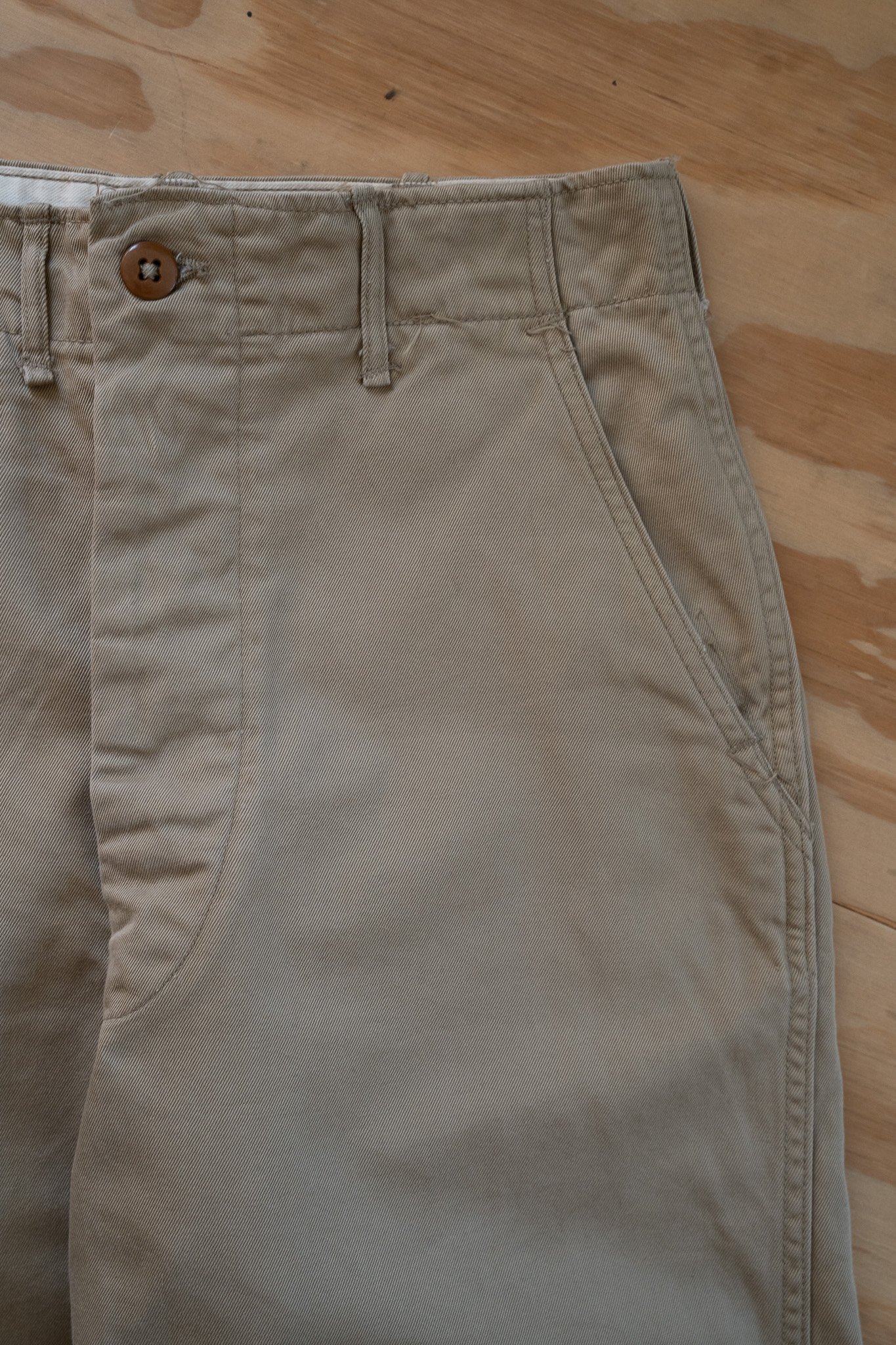 Image of Vintage Mid-Century Military Issue Khaki Drill Trousers