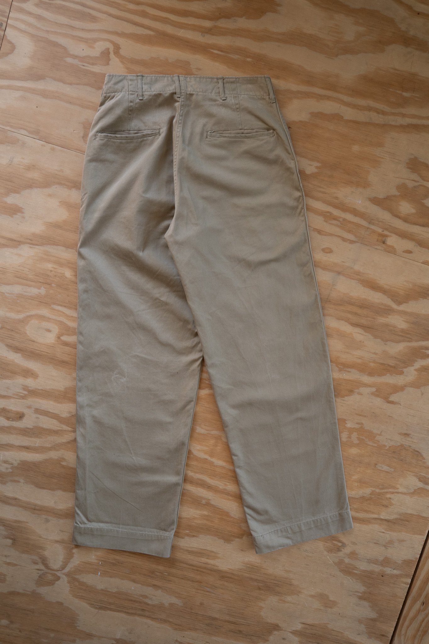 Image of Vintage Mid-Century Military Issue Khaki Drill Trousers