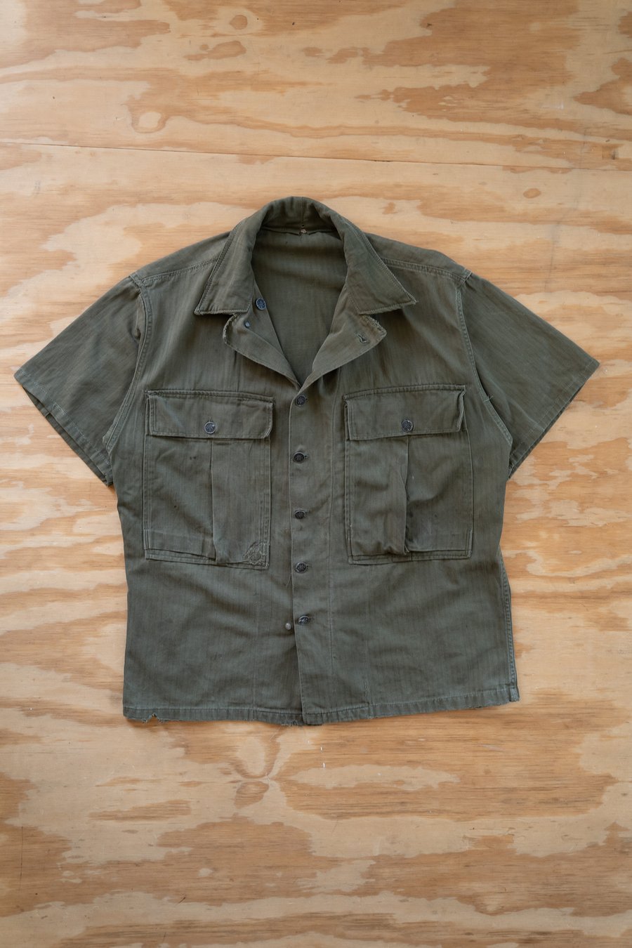 Image of Vintage U.S. Military Herringbone Twill Fatigue Shirt | 13-Star Buttons