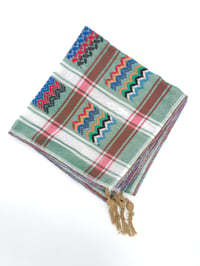 Image 2 of Mint with White Stripe Multicoloured Keffiyeh (Made in Jordan)