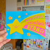 Image 1 of Beautiful Shining Star - Risograph Greeting Card