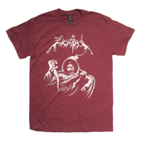 Image 1 of ZEMIAL - TO SLAY WITH SILENT DAGGER T-SHIRT - MAROON (SILVER PRINT)