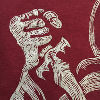 Image 4 of ZEMIAL - TO SLAY WITH SILENT DAGGER T-SHIRT - MAROON (SILVER PRINT)